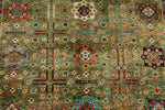 4x6 Light Green and Multicolor Anatolian Tribal Rug