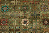 4x6 Light Green and Multicolor Anatolian Tribal Rug