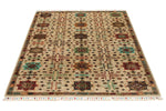 4x6 Ivory and Multicolor Anatolian Tribal Rug