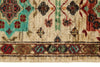 4x6 Ivory and Multicolor Anatolian Tribal Rug