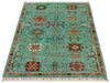 3x5 Blue and Multicolor Anatolian Tribal Rug