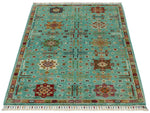 3x5 Blue and Multicolor Anatolian Tribal Rug