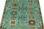 3x5 Blue and Multicolor Anatolian Tribal Rug
