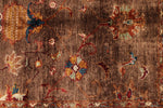 4x5 Brown and Multicolor Turkish Tribal Rug