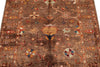 4x5 Brown and Multicolor Turkish Tribal Rug