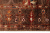 4x5 Brown and Multicolor Turkish Tribal Rug