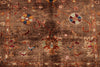 4x5 Brown and Multicolor Turkish Tribal Rug