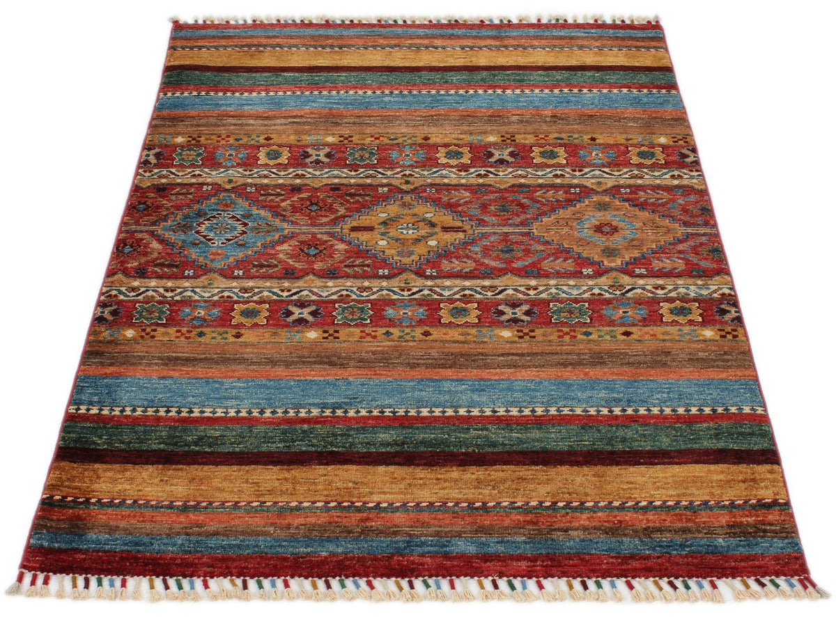 3x5 Multicolor and Multicolor Tribal Rug