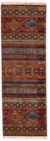 3x8 Brown and Multicolor Tribal Runner