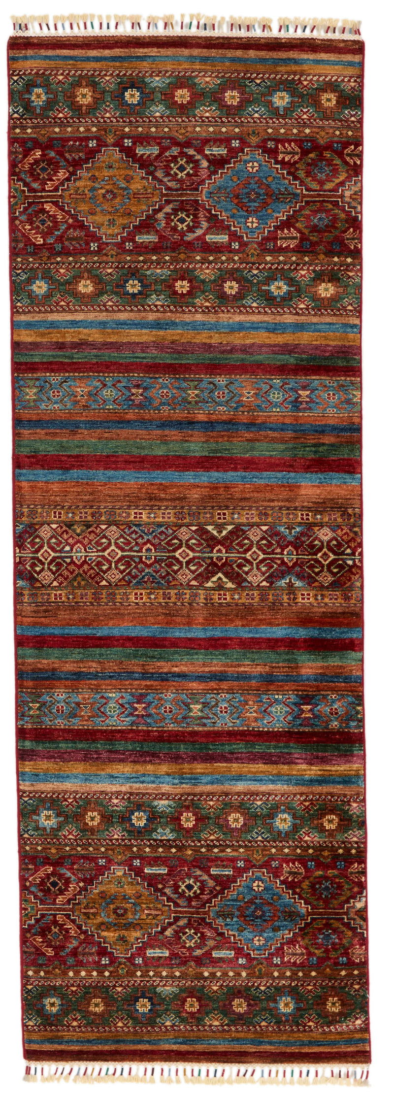 3x8 Brown and Multicolor Tribal Runner