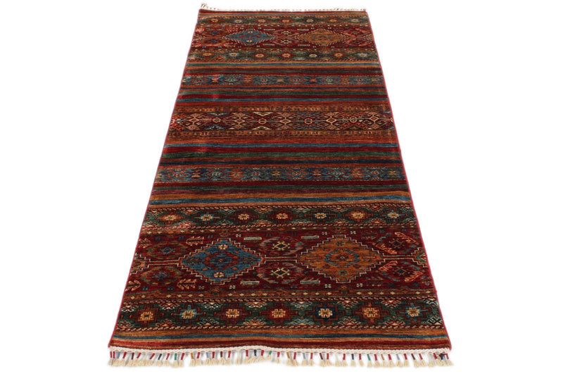 3x8 Brown and Multicolor Tribal Runner