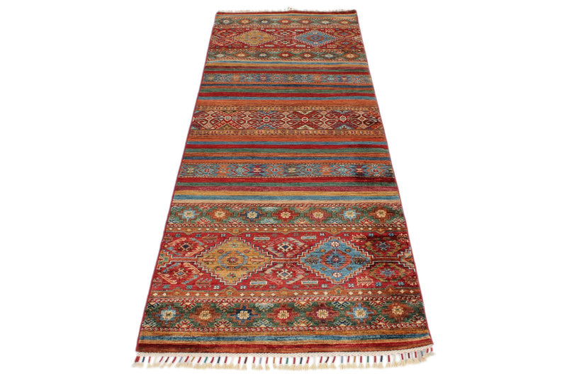 3x8 Brown and Multicolor Tribal Runner