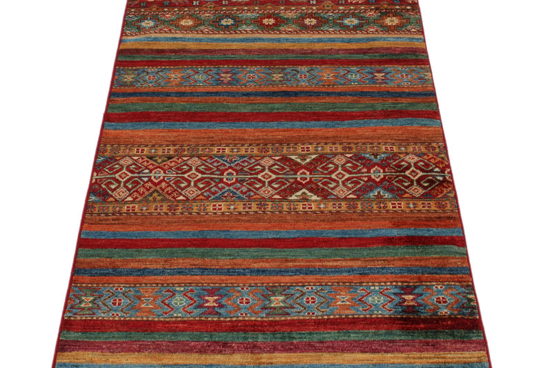 3x8 Brown and Multicolor Tribal Runner