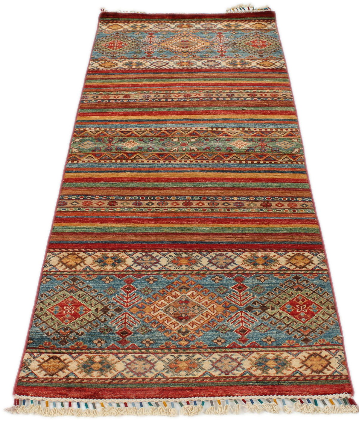 2x7 Red and Multicolor Tribal Runner