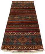 2x7 Red and Multicolor Tribal Runner