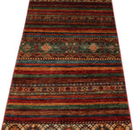 2x7 Red and Multicolor Tribal Runner