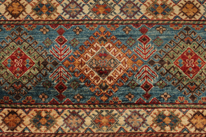 2x7 Red and Multicolor Tribal Runner