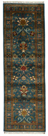 3x9 Navy and Multicolor Turkish Tribal Runner