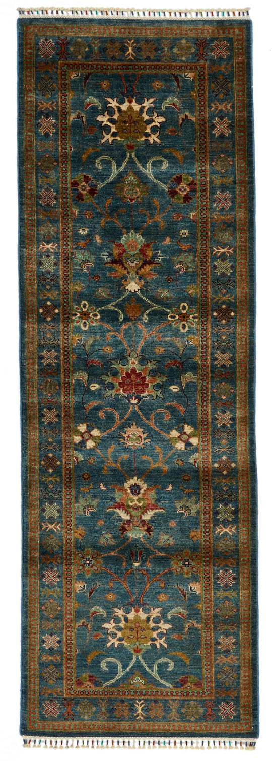 3x9 Navy and Multicolor Turkish Tribal Runner