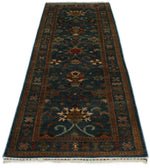 3x9 Navy and Multicolor Turkish Tribal Runner