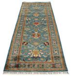 3x9 Blue and Multicolor Turkish Tribal Runner