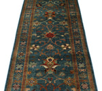 3x9 Blue and Multicolor Turkish Tribal Runner