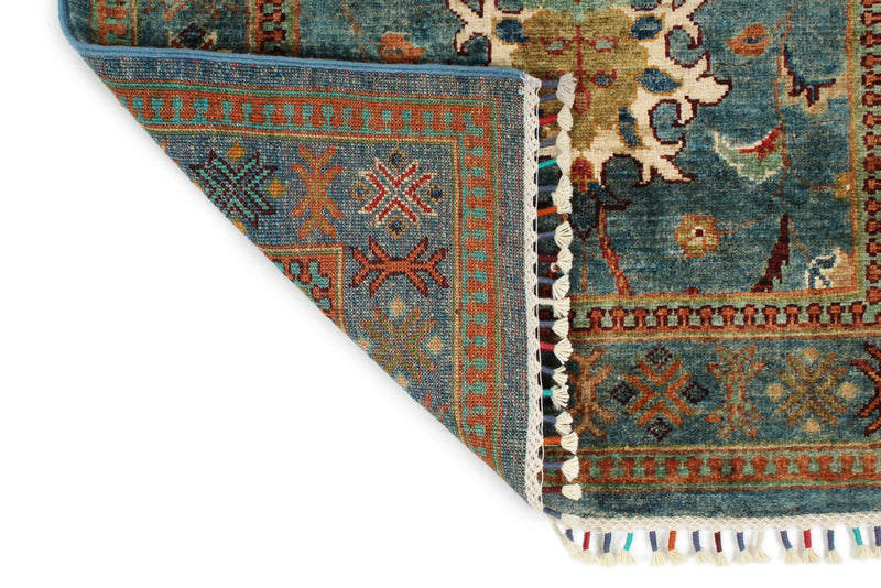 3x9 Blue and Multicolor Turkish Tribal Runner