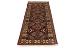 3x7 Red and Ivory Kazak Tribal Runner