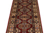 3x7 Red and Ivory Kazak Tribal Runner