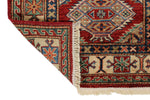 3x7 Red and Ivory Kazak Tribal Runner