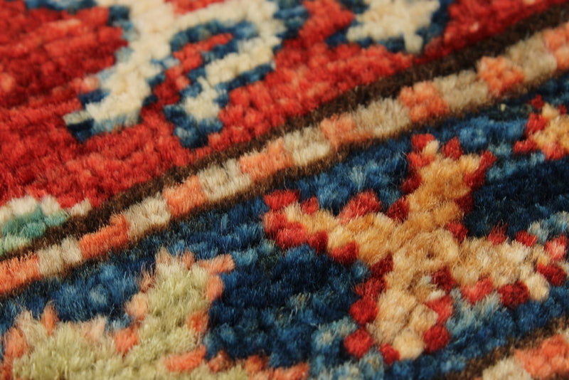 3x7 Red and Ivory Kazak Tribal Runner
