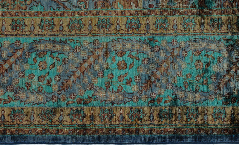 7x10 Blue and Turquoıse Turkish Tribal Rug