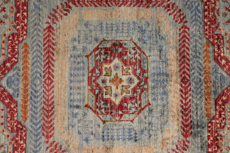 8x10 Multicolor and Red Turkish Tribal Rug