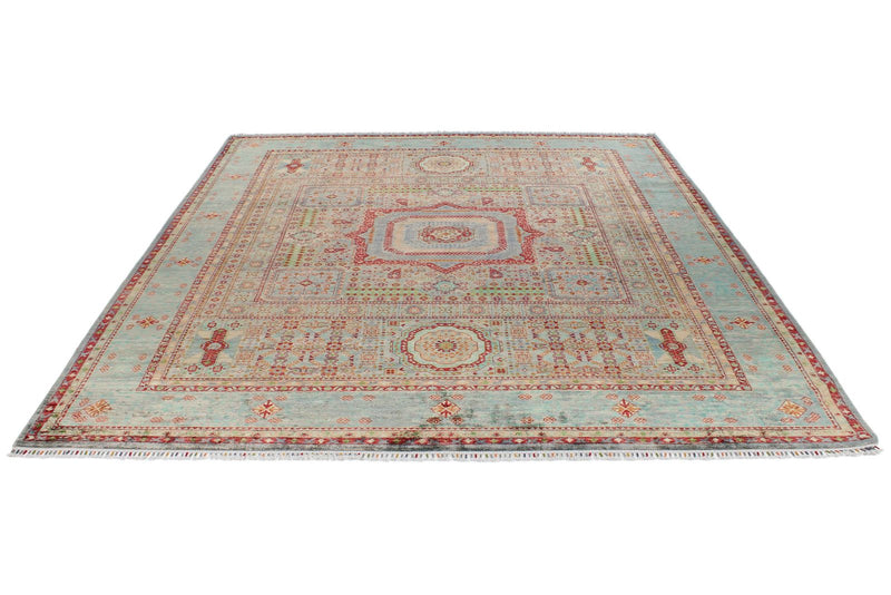 8x10 Multicolor and Red Turkish Tribal Rug