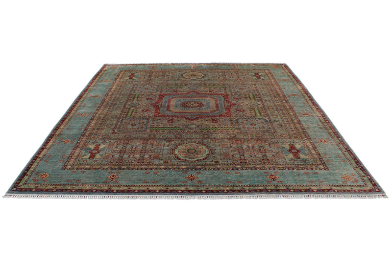 8x10 Multicolor and Red Turkish Tribal Rug