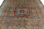 8x10 Multicolor and Red Turkish Tribal Rug