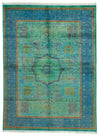 6x8 Turquoıse and Navy Turkish Tribal Rug