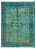 6x8 Turquoıse and Navy Turkish Tribal Rug