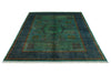 6x8 Turquoıse and Navy Turkish Tribal Rug