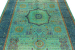 6x8 Turquoıse and Navy Turkish Tribal Rug
