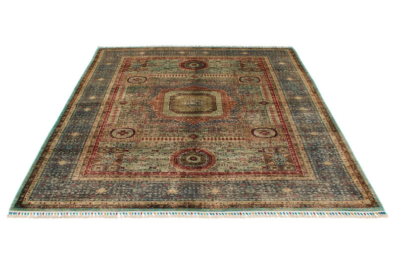 6x8 Light Camel and Light Brown Turkish Tribal Rug