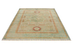 6x8 Camel and Light Green Turkish Tribal Rug