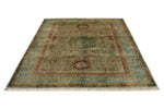 6x8 Camel and Light Green Turkish Tribal Rug