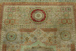 6x8 Camel and Light Green Turkish Tribal Rug