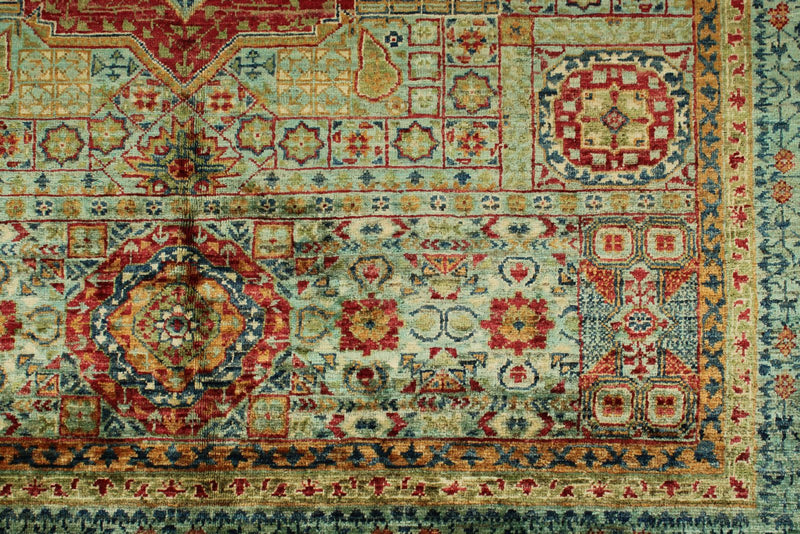 5x7 Multicolor and Turquoıse Turkish Tribal Rug