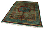 5x7 Multicolor and Turquoıse Turkish Tribal Rug