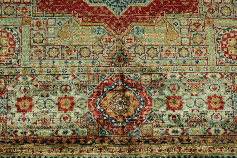 5x7 Multicolor and Turquoıse Turkish Tribal Rug