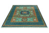 6x8 Green and Turquoıse Turkish Tribal Rug