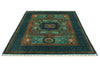 6x8 Green and Turquoıse Turkish Tribal Rug