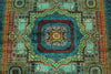 6x8 Green and Turquoıse Turkish Tribal Rug